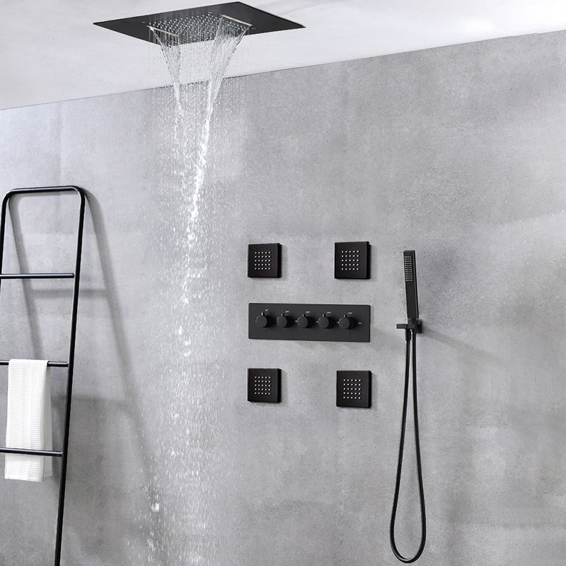 Ceiling Mounted Square Metal Shower Faucet Massage Shower System Clearhalo 'Bathroom Remodel & Bathroom Fixtures' 'Home Improvement' 'home_improvement' 'home_improvement_shower_faucets' 'Shower Faucets & Systems' 'shower_faucets' 'Showers & Bathtubs Plumbing' 'Showers & Bathtubs' 1200x1200_3323788b-de34-4352-aacd-280e1cc174ed