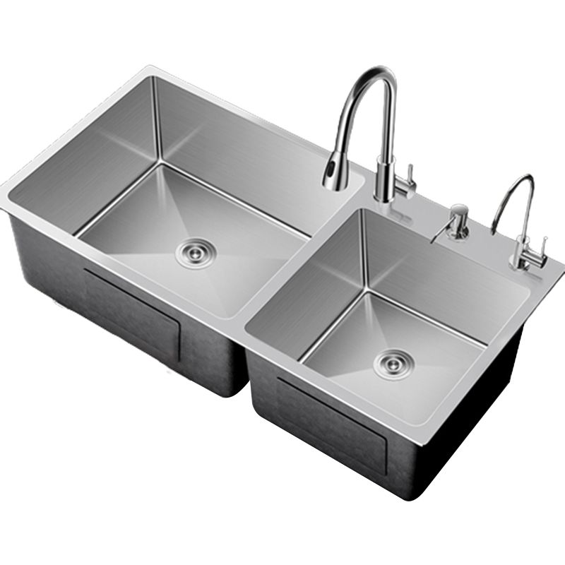 Classic Sink Set Stainless Steel Friction Resistant Sink Set for Kitchen Clearhalo 'Home Improvement' 'home_improvement' 'home_improvement_kitchen_sinks' 'Kitchen Remodel & Kitchen Fixtures' 'Kitchen Sinks & Faucet Components' 'Kitchen Sinks' 'kitchen_sinks' 1200x1200_33245eb3-78c0-419e-bc49-f5580e8e58c6