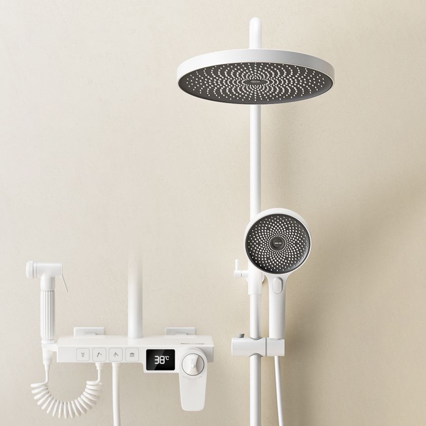 Shower System Round Adjustable Spray Pattern Massage Jet Handheld Shower Head Shower Trim Clearhalo 'Bathroom Remodel & Bathroom Fixtures' 'Home Improvement' 'home_improvement' 'home_improvement_shower_faucets' 'Shower Faucets & Systems' 'shower_faucets' 'Showers & Bathtubs Plumbing' 'Showers & Bathtubs' 1200x1200_3331e736-bcd0-4027-b8f7-94086760cf8a