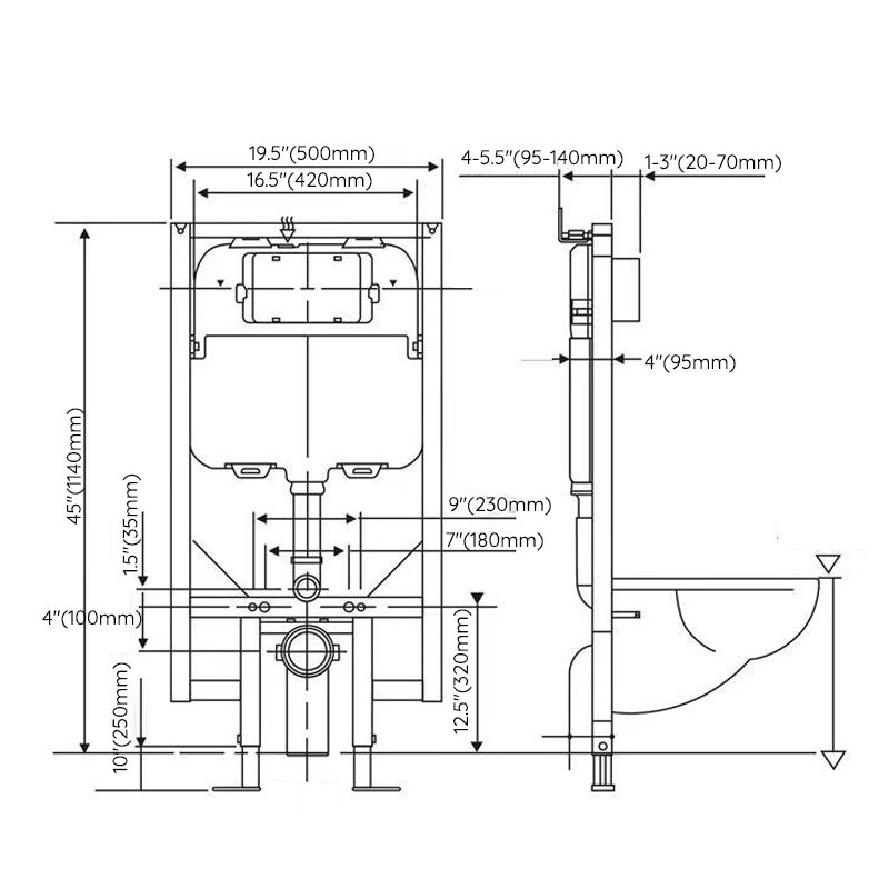 Modern White Flush Toilet Wall Hung Urine Toilet with Seat for Bathroom Clearhalo 'Bathroom Remodel & Bathroom Fixtures' 'Home Improvement' 'home_improvement' 'home_improvement_toilets' 'Toilets & Bidets' 'Toilets' 1200x1200_333302b2-c10c-4538-a98d-7eb1a8664f3e