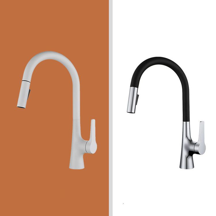 Contemporary Single Handle Kitchen Faucet Water Filler with Pull out Sprayer Clearhalo 'Home Improvement' 'home_improvement' 'home_improvement_kitchen_faucets' 'Kitchen Faucets' 'Kitchen Remodel & Kitchen Fixtures' 'Kitchen Sinks & Faucet Components' 'kitchen_faucets' 1200x1200_333ceadc-c857-4536-853c-83c299215c66
