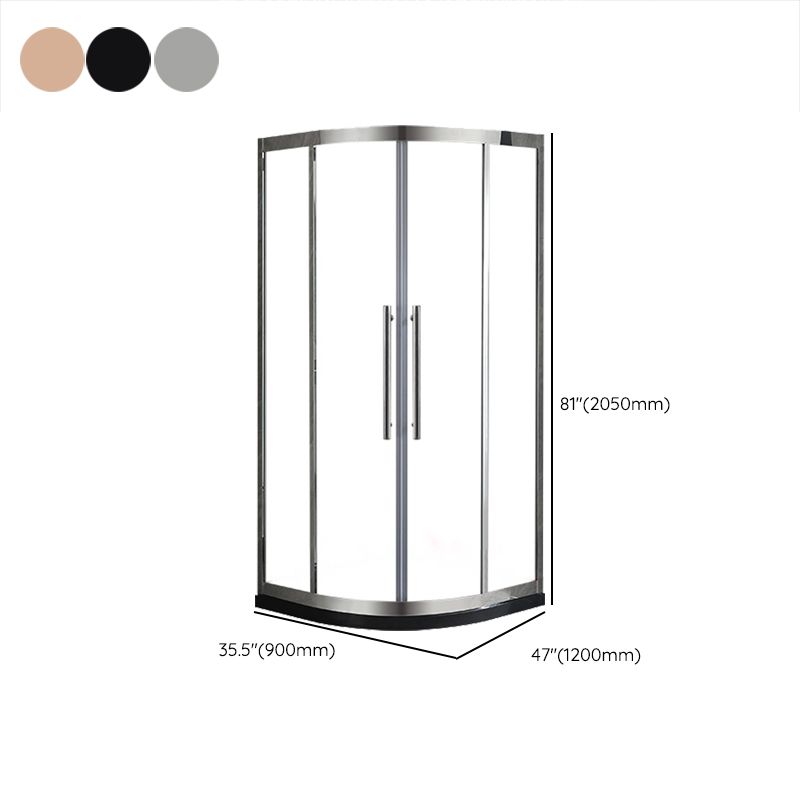 Round Stainless Steel Shower Enclosure Easy Clean Glass Shower Stall Clearhalo 'Bathroom Remodel & Bathroom Fixtures' 'Home Improvement' 'home_improvement' 'home_improvement_shower_stalls_enclosures' 'Shower Stalls & Enclosures' 'shower_stalls_enclosures' 'Showers & Bathtubs' 1200x1200_3341b02f-5c2a-419d-9841-dac5a38aae6a