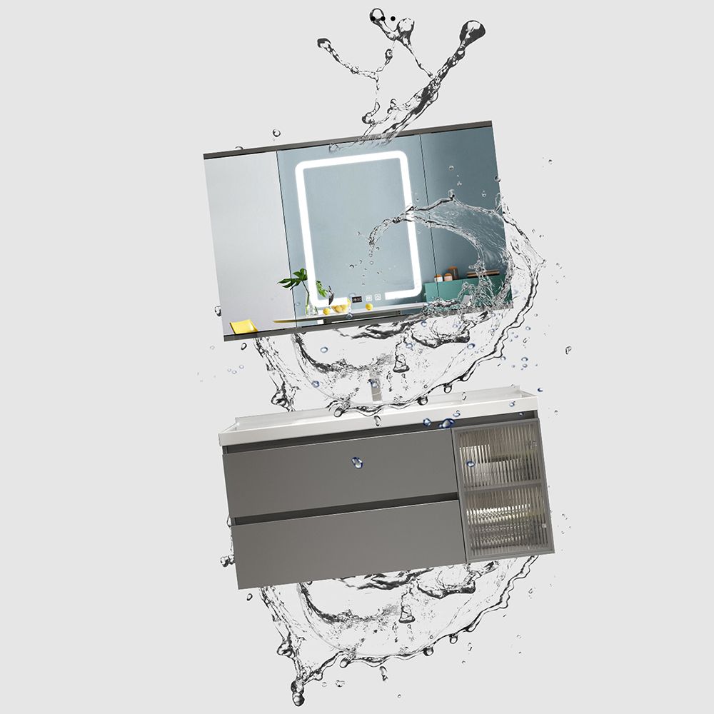 Glam Bathroom Vanity Set Wall Mount Bathroom Sink Vanity with Mirror Clearhalo 'Bathroom Remodel & Bathroom Fixtures' 'Bathroom Vanities' 'bathroom_vanities' 'Home Improvement' 'home_improvement' 'home_improvement_bathroom_vanities' 1200x1200_3351262b-d105-4c57-adc3-1c155fc379e7