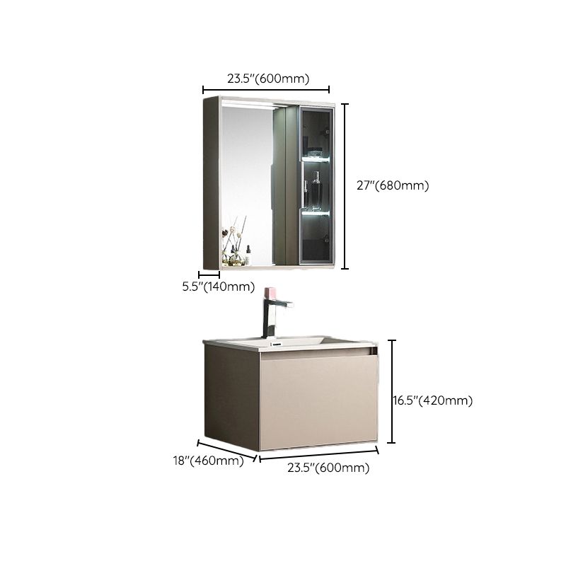 Contemporary Wooden Vanity Cabinet Mirror Bathroom Vanity Set with Storage Shelving Clearhalo 'Bathroom Remodel & Bathroom Fixtures' 'Bathroom Vanities' 'bathroom_vanities' 'Home Improvement' 'home_improvement' 'home_improvement_bathroom_vanities' 1200x1200_335c52f9-792b-4518-83b7-6058764f49c8