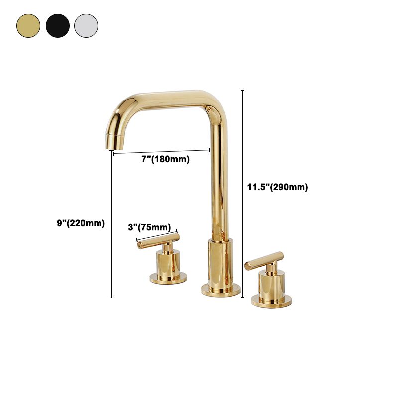 Modern 2-Handle Bathroom Sink Faucet 3 Hole Widespread Bathroom Faucet Clearhalo 'Bathroom Remodel & Bathroom Fixtures' 'Bathroom Sink Faucets' 'Bathroom Sinks & Faucet Components' 'bathroom_sink_faucets' 'Home Improvement' 'home_improvement' 'home_improvement_bathroom_sink_faucets' 1200x1200_3362e27d-78c6-45e0-983b-b390cc52b534