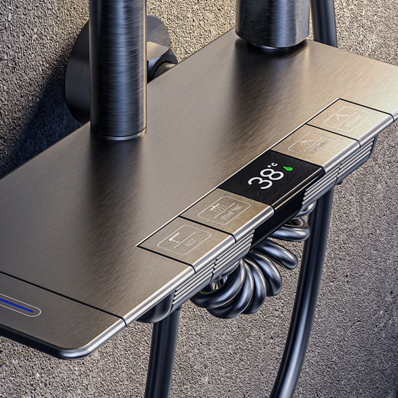 Brass Wall Mounted Shower Combo Rain Shower Set with Slide Bar Included Clearhalo 'Bathroom Remodel & Bathroom Fixtures' 'Home Improvement' 'home_improvement' 'home_improvement_shower_faucets' 'Shower Faucets & Systems' 'shower_faucets' 'Showers & Bathtubs Plumbing' 'Showers & Bathtubs' 1200x1200_33634e57-3384-428e-a2b1-b9ad57de5d4f