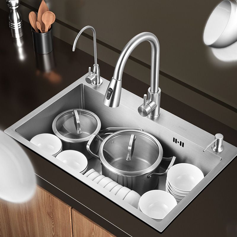 Contemporary Style Kitchen Sink Stainless Steel Colorfast Drop-In Kitchen Sink Clearhalo 'Home Improvement' 'home_improvement' 'home_improvement_kitchen_sinks' 'Kitchen Remodel & Kitchen Fixtures' 'Kitchen Sinks & Faucet Components' 'Kitchen Sinks' 'kitchen_sinks' 1200x1200_33b5571b-c1b6-41dd-9ca2-83a0cd925ff3