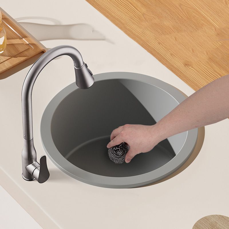 Quartz Kitchen Sink Round Single Bowl Kitchen Sink with Drain Assembly Clearhalo 'Home Improvement' 'home_improvement' 'home_improvement_kitchen_sinks' 'Kitchen Remodel & Kitchen Fixtures' 'Kitchen Sinks & Faucet Components' 'Kitchen Sinks' 'kitchen_sinks' 1200x1200_33b737a3-83ad-48c7-b826-748fcf429e60