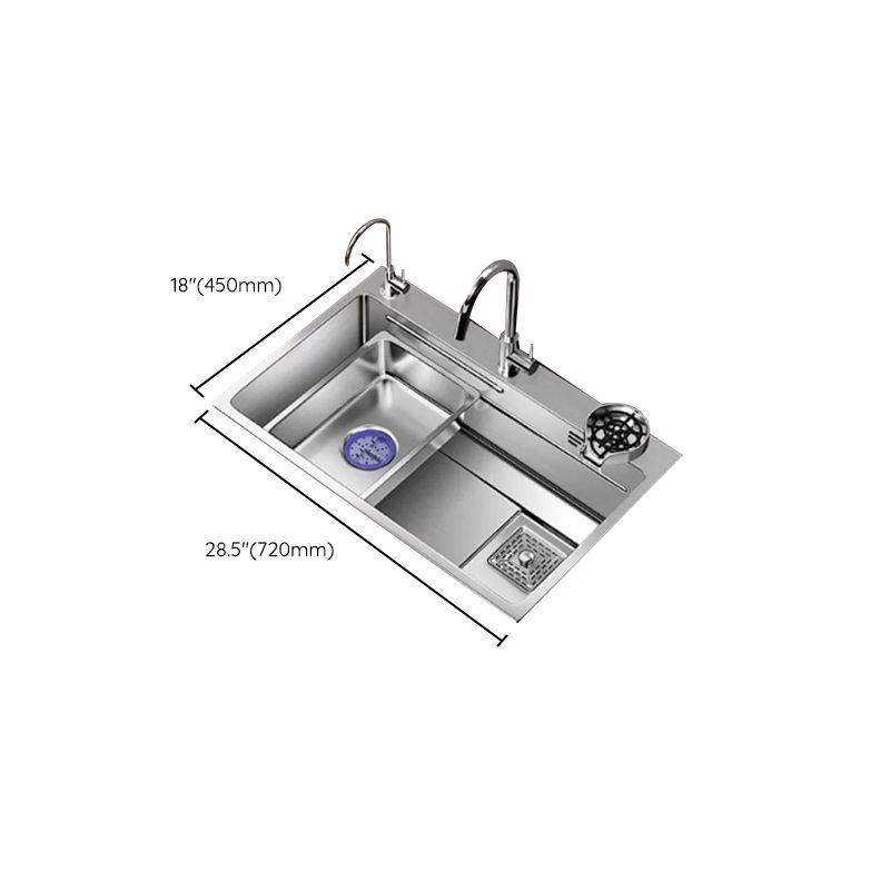 Modern Kitchen Sink Stainless Rectangular Pull-out Faucet Kitchen Sink Clearhalo 'Home Improvement' 'home_improvement' 'home_improvement_kitchen_sinks' 'Kitchen Remodel & Kitchen Fixtures' 'Kitchen Sinks & Faucet Components' 'Kitchen Sinks' 'kitchen_sinks' 1200x1200_33c24a3b-59b2-4460-ad7d-15d7eb0645f0