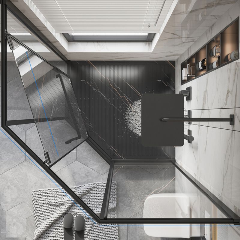 Corner Framed Shower Kit Neo-Angle Tempered Glass Shower Kit Clearhalo 'Bathroom Remodel & Bathroom Fixtures' 'Home Improvement' 'home_improvement' 'home_improvement_shower_stalls_enclosures' 'Shower Stalls & Enclosures' 'shower_stalls_enclosures' 'Showers & Bathtubs' 1200x1200_33d346a2-2a80-43e6-bb85-b284ed56a3dd