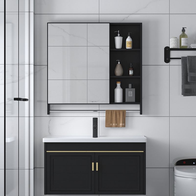 Ceramic Sink Vanity Glam Wall-Mounted Bathroom Vanity for Bathroom Clearhalo 'Bathroom Remodel & Bathroom Fixtures' 'Bathroom Vanities' 'bathroom_vanities' 'Home Improvement' 'home_improvement' 'home_improvement_bathroom_vanities' 1200x1200_33e66795-4663-4f78-ac5e-c71c0ce7c58c