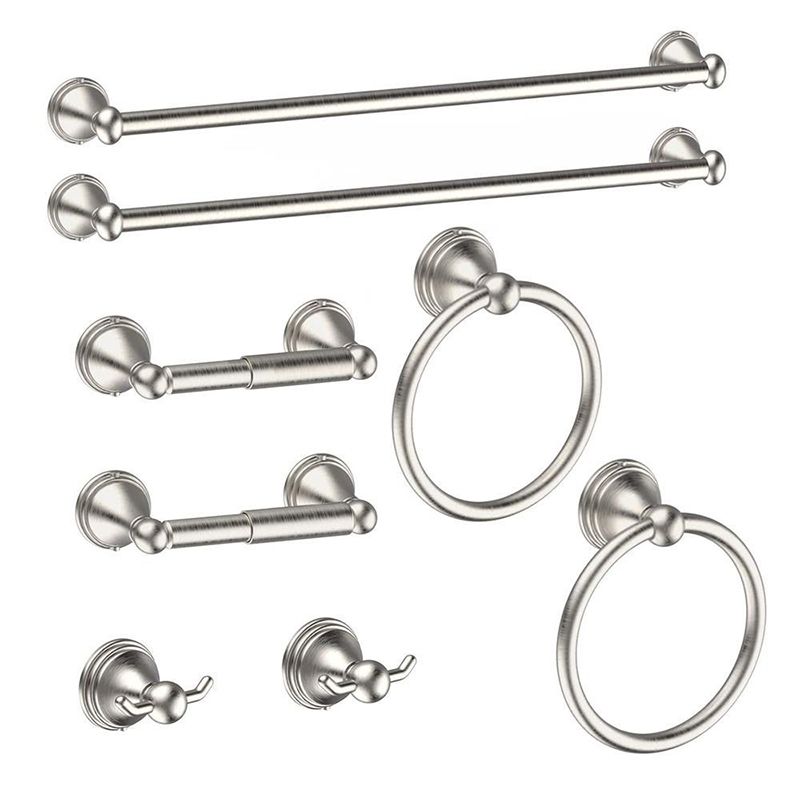 4- Piece Bathroom Accessory Set with Towel Bar& Ring /Robe Hooks/Paper Holder Clearhalo 'Bathroom Hardware Sets' 'Bathroom Hardware' 'Bathroom Remodel & Bathroom Fixtures' 'bathroom_hardware_sets' 'Home Improvement' 'home_improvement' 'home_improvement_bathroom_hardware_sets' 1200x1200_33f44dbc-db0a-4458-afd6-9befd9009393