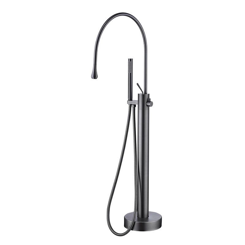 Modern Brass Freestanding Bathtub Faucet with Hand Shower Bathtub Faucet Clearhalo 'Bathroom Remodel & Bathroom Fixtures' 'Bathtub Faucets' 'bathtub_faucets' 'Home Improvement' 'home_improvement' 'home_improvement_bathtub_faucets' 1200x1200_34149816-89d8-42d1-a139-3516ff1b6b74