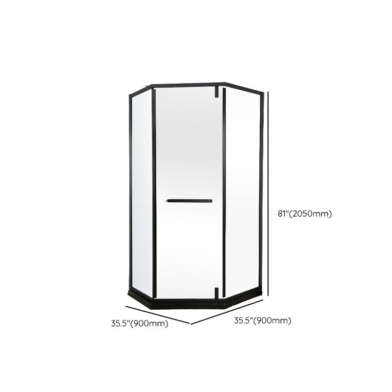 Black Stainless Steel Shower Stall Clear Pivot Shower Enclosure with Fixed Panel Clearhalo 'Bathroom Remodel & Bathroom Fixtures' 'Home Improvement' 'home_improvement' 'home_improvement_shower_stalls_enclosures' 'Shower Stalls & Enclosures' 'shower_stalls_enclosures' 'Showers & Bathtubs' 1200x1200_34168a8f-e6d8-457a-8a4e-f3fafb8c9849