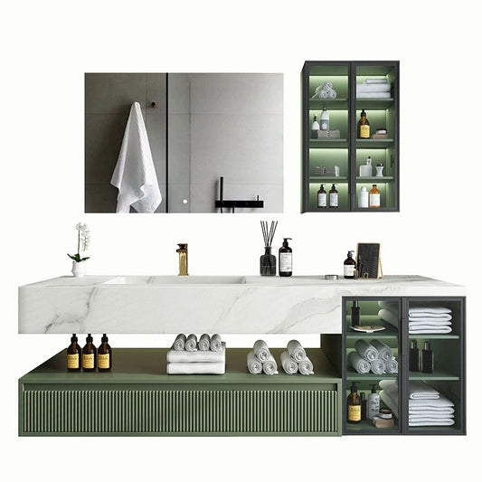 Modern Wall Mount Sink Vanity in Green with Mirror Drawers for Bathroom Clearhalo 'Bathroom Remodel & Bathroom Fixtures' 'Bathroom Vanities' 'bathroom_vanities' 'Home Improvement' 'home_improvement' 'home_improvement_bathroom_vanities' 1200x1200_342b74f5-4c9c-45c8-9351-fc7b4a352dab