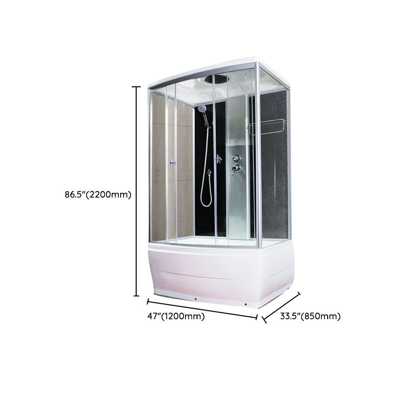 Modern Shower Kit with Base Foundation Sliding Door Shower Stall Clearhalo 'Bathroom Remodel & Bathroom Fixtures' 'Home Improvement' 'home_improvement' 'home_improvement_shower_stalls_enclosures' 'Shower Stalls & Enclosures' 'shower_stalls_enclosures' 'Showers & Bathtubs' 1200x1200_3436627f-6cb1-4597-8da9-02c55a91bf76