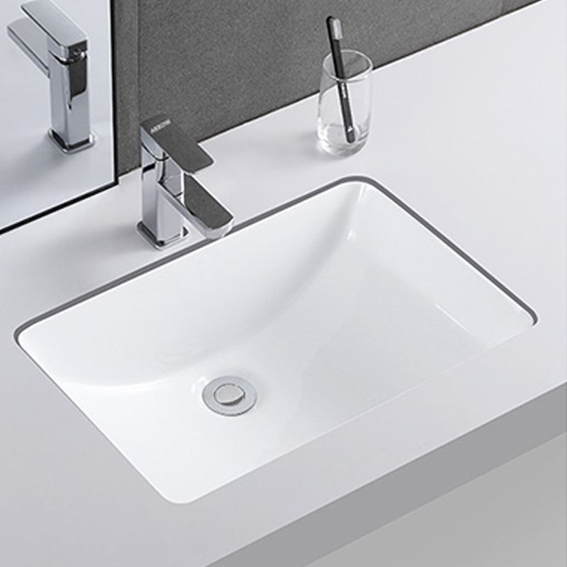 Traditional Undermount Vanity Sink Rectangular Porcelain with Pop-Up Drain Basin Sink Clearhalo 'Bathroom Remodel & Bathroom Fixtures' 'Bathroom Sinks & Faucet Components' 'Bathroom Sinks' 'bathroom_sink' 'Home Improvement' 'home_improvement' 'home_improvement_bathroom_sink' 1200x1200_343fd68f-cb59-4ed1-95d2-68b57086f7f5
