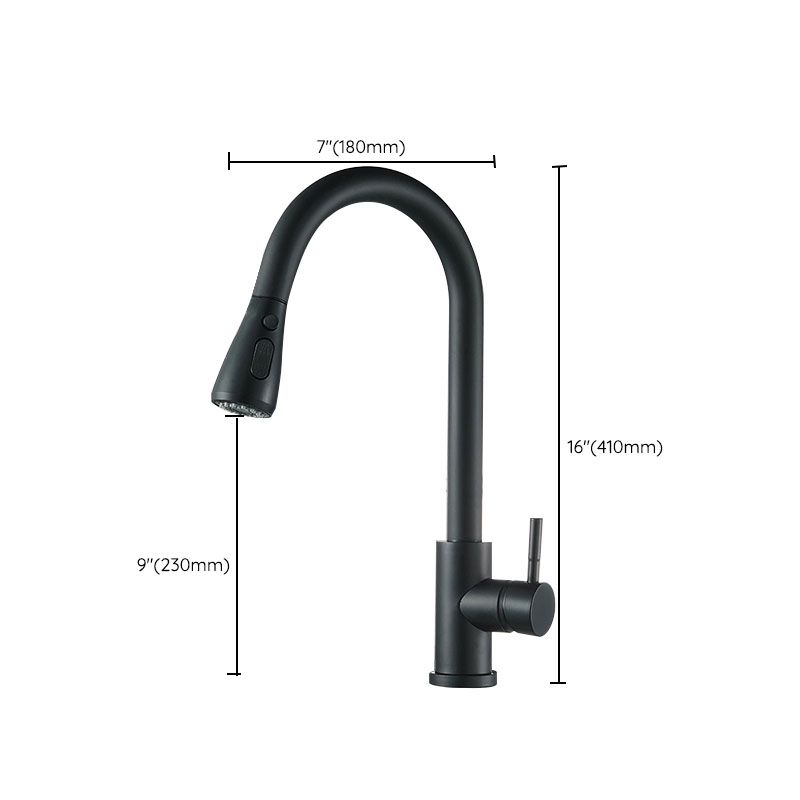Contemporary Gooseneck Faucet One Handle Kitchen Faucet High Arch Water Filler Clearhalo 'Home Improvement' 'home_improvement' 'home_improvement_kitchen_faucets' 'Kitchen Faucets' 'Kitchen Remodel & Kitchen Fixtures' 'Kitchen Sinks & Faucet Components' 'kitchen_faucets' 1200x1200_3448eb39-02ac-46b1-be36-bf8ea9d626b3