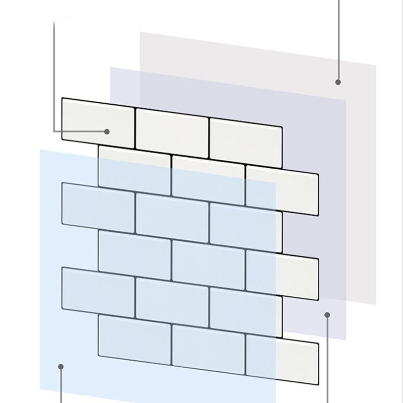 White Subway Tile Water-resistant PVC Peel & Stick Tile for Backsplash Wall Clearhalo 'Flooring 'Home Improvement' 'home_improvement' 'home_improvement_peel_stick_blacksplash' 'Peel & Stick Backsplash Tile' 'peel_stick_blacksplash' 'Walls & Ceilings' Walls and Ceiling' 1200x1200_345bd17e-1b1e-4ba8-899a-483a552d927d