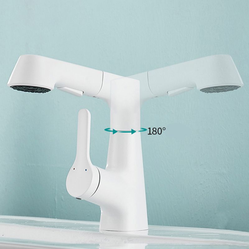 Contemporary Square Lavatory Faucet 1 Hole Bathroom Faucet with Swivel Spout Clearhalo 'Bathroom Remodel & Bathroom Fixtures' 'Bathroom Sink Faucets' 'Bathroom Sinks & Faucet Components' 'bathroom_sink_faucets' 'Home Improvement' 'home_improvement' 'home_improvement_bathroom_sink_faucets' 1200x1200_34627ab3-5e1a-42d7-8f03-b26a3f666dd7