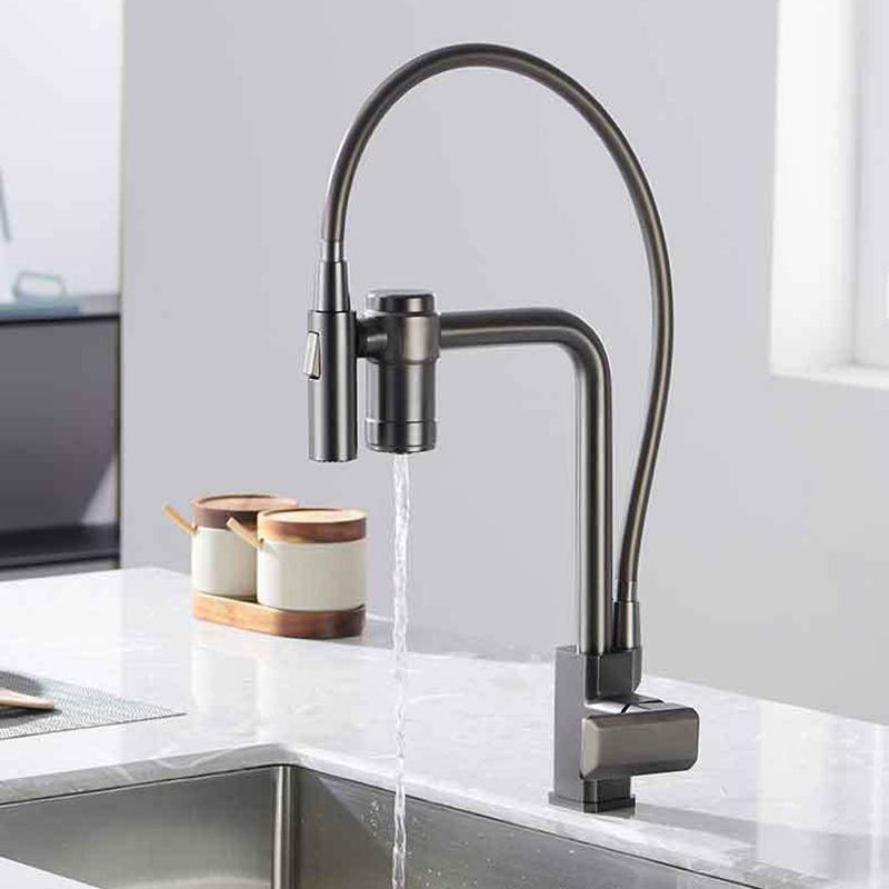 Single Handle Kitchen Faucet with Supply Lines Kitchen Sink Faucet with Pull down Sprayer Clearhalo 'Home Improvement' 'home_improvement' 'home_improvement_kitchen_faucets' 'Kitchen Faucets' 'Kitchen Remodel & Kitchen Fixtures' 'Kitchen Sinks & Faucet Components' 'kitchen_faucets' 1200x1200_348880a9-bb32-471b-9e76-1b96b66f0c5a