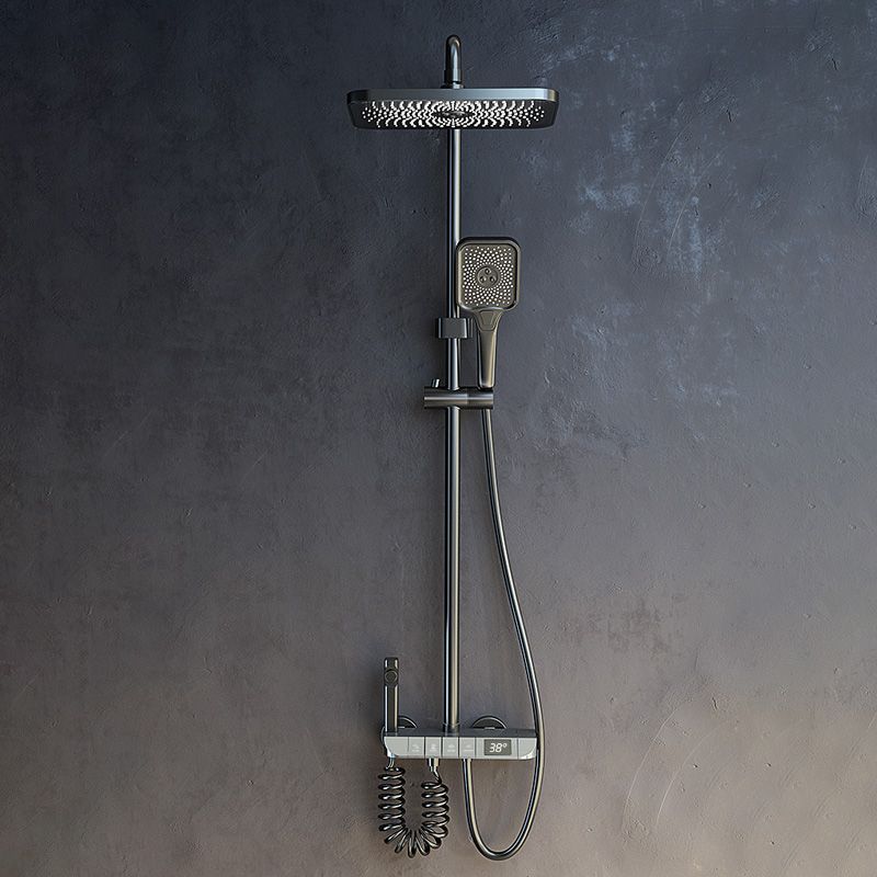 Modern Style Rectangle Shower System Spot Resist Copper Wall Mounted ...