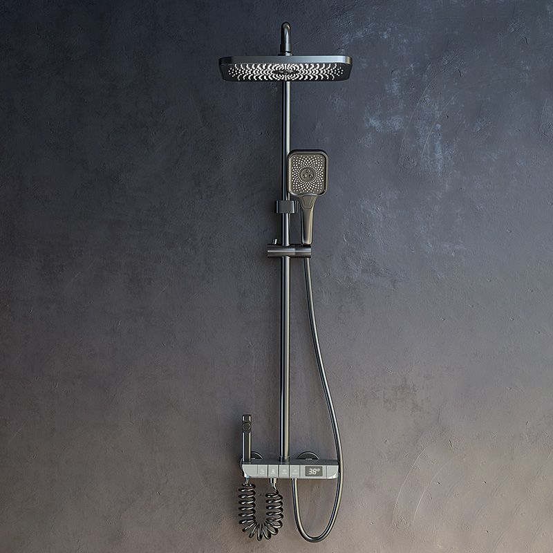 Modern Style Rectangle Shower System Spot Resist Copper Wall Mounted Shower System Clearhalo 'Bathroom Remodel & Bathroom Fixtures' 'Home Improvement' 'home_improvement' 'home_improvement_shower_faucets' 'Shower Faucets & Systems' 'shower_faucets' 'Showers & Bathtubs Plumbing' 'Showers & Bathtubs' 1200x1200_3497424a-bcf6-46e6-83b7-f17ba4e6fdb3