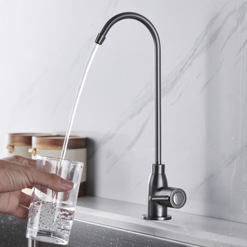 Contemporary Single Handle Kitchen Faucet Metal 1-Hold Bar Faucet Clearhalo 'Home Improvement' 'home_improvement' 'home_improvement_kitchen_faucets' 'Kitchen Faucets' 'Kitchen Remodel & Kitchen Fixtures' 'Kitchen Sinks & Faucet Components' 'kitchen_faucets' 1200x1200_34bfe556-8017-4bd4-aefd-5d72c837ce0e