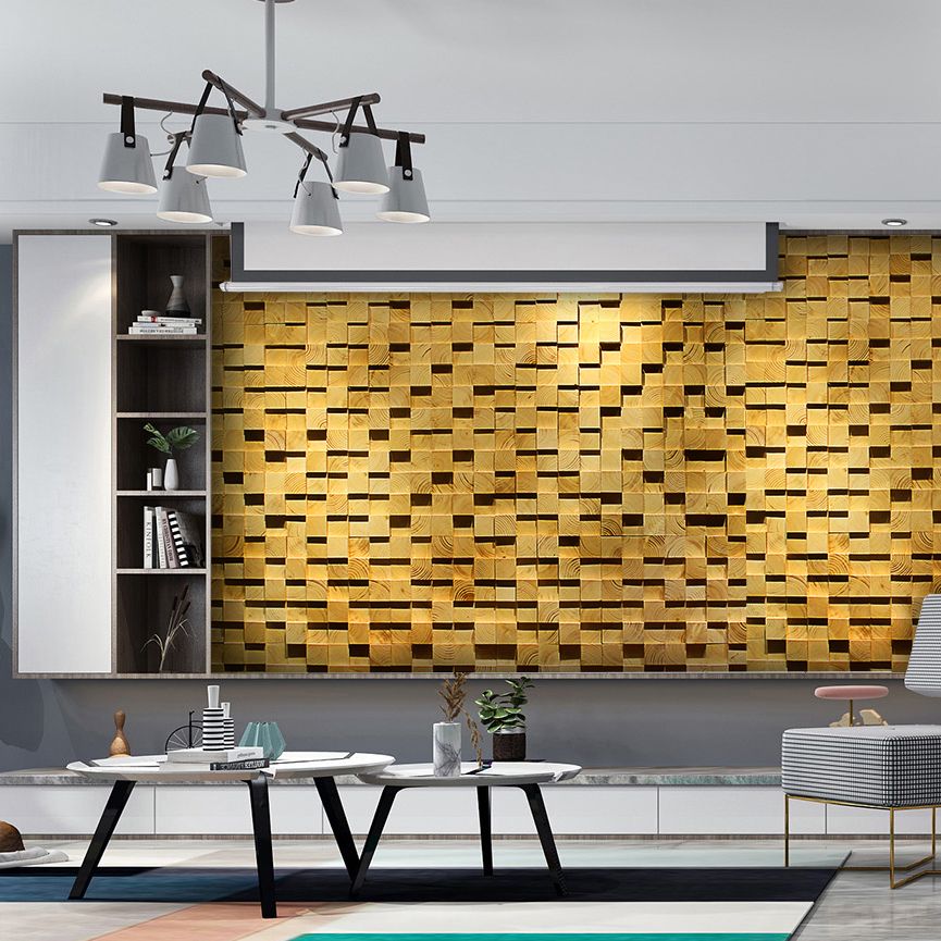 Wood Mosaic Paneling Shiplap Glue Down Indoor Contemporary Wall Paneling Clearhalo 'Flooring 'Home Improvement' 'home_improvement' 'home_improvement_wall_paneling' 'Wall Paneling' 'wall_paneling' 'Walls & Ceilings' Walls and Ceiling' 1200x1200_34c5cd0e-e914-4183-acd0-1ab2682bc152