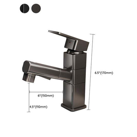 Bathroom Vessel Faucet High-Arc Swivel Spout Single Handle Faucet with Pull Out Sprayer Clearhalo 'Bathroom Remodel & Bathroom Fixtures' 'Bathroom Sink Faucets' 'Bathroom Sinks & Faucet Components' 'bathroom_sink_faucets' 'Home Improvement' 'home_improvement' 'home_improvement_bathroom_sink_faucets' 1200x1200_34cde479-ed21-4f74-b2af-0214851d4f3d