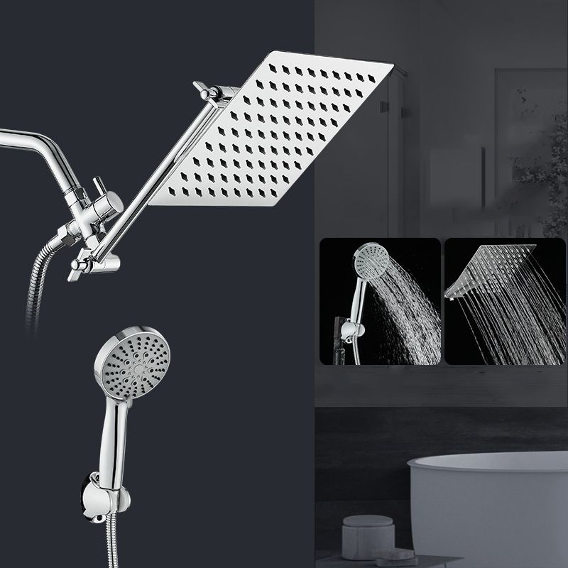 Silver Square Fixed Shower Head Modern Style Wall-Mount Showerhead Clearhalo 'Bathroom Remodel & Bathroom Fixtures' 'Home Improvement' 'home_improvement' 'home_improvement_shower_heads' 'Shower Heads' 'shower_heads' 'Showers & Bathtubs Plumbing' 'Showers & Bathtubs' 1200x1200_34cf0a8a-c101-4e77-b475-ccd98136d0bc