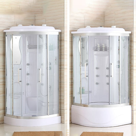 White Shower Stall Stainless Steel Shower Enclosure with Base Included Clearhalo 'Bathroom Remodel & Bathroom Fixtures' 'Home Improvement' 'home_improvement' 'home_improvement_shower_stalls_enclosures' 'Shower Stalls & Enclosures' 'shower_stalls_enclosures' 'Showers & Bathtubs' 1200x1200_34d46ca1-72ce-441d-a460-a79b123cf4ab