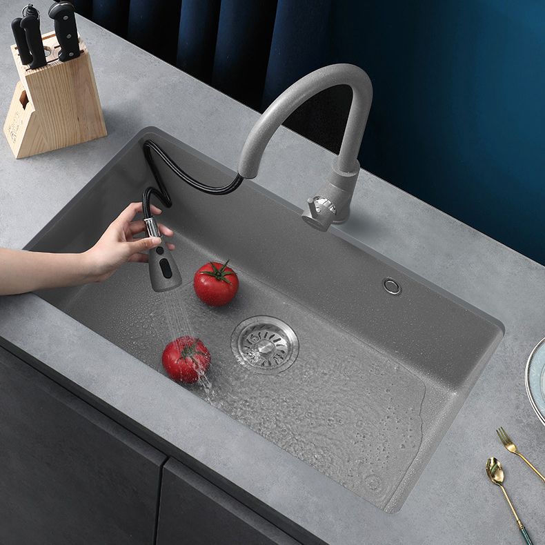 Kitchen Ceramic Sink Grey Pull-out Faucet Rod Handle Anti-spill Sink Clearhalo 'Home Improvement' 'home_improvement' 'home_improvement_kitchen_sinks' 'Kitchen Remodel & Kitchen Fixtures' 'Kitchen Sinks & Faucet Components' 'Kitchen Sinks' 'kitchen_sinks' 1200x1200_34e13ff3-a1ae-4f72-ae8d-32a0ba7637dd