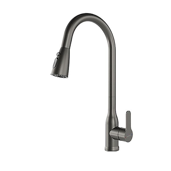 Contemporary Single Handle Kitchen Faucet Pull Out 1 Hold Bar Faucet with No Sensor Clearhalo 'Home Improvement' 'home_improvement' 'home_improvement_kitchen_faucets' 'Kitchen Faucets' 'Kitchen Remodel & Kitchen Fixtures' 'Kitchen Sinks & Faucet Components' 'kitchen_faucets' 1200x1200_34e274f1-a5f3-4c53-beeb-cec9cc067cd9