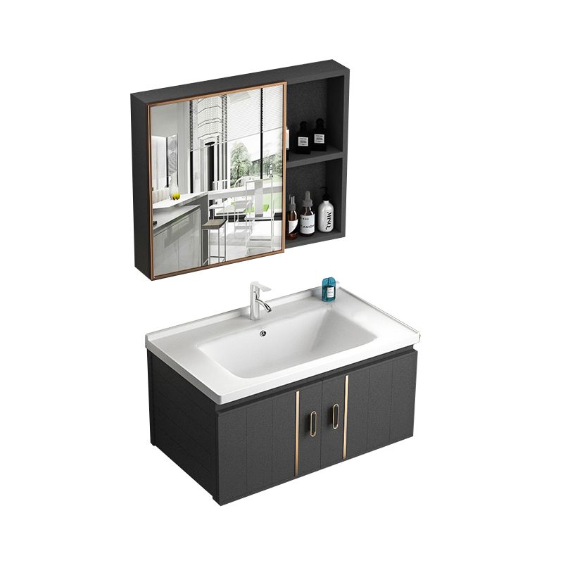 Rectangular Bathroom Vanity Modern Black Single-Sink Wall Mount Vanity Set Clearhalo 'Bathroom Remodel & Bathroom Fixtures' 'Bathroom Vanities' 'bathroom_vanities' 'Home Improvement' 'home_improvement' 'home_improvement_bathroom_vanities' 1200x1200_34ec8f3c-3705-4ab9-a8fb-5cfc26e0bba1