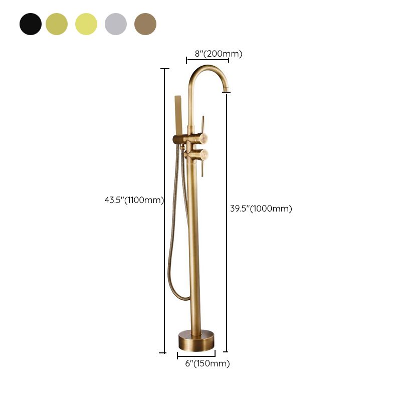 Traditional Floor Mounted Metal Freestanding Tub Filler High Arc Freestanding Faucet Clearhalo 'Bathroom Remodel & Bathroom Fixtures' 'Bathtub Faucets' 'bathtub_faucets' 'Home Improvement' 'home_improvement' 'home_improvement_bathtub_faucets' 1200x1200_34f99338-bd1c-42f7-b86f-2ae41fda8abf