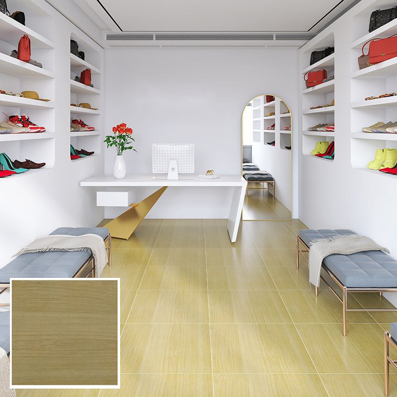 Modern Style Floor Tile Solid Color Straight Edge Wooden Effect Square Floor Tile Clearhalo 'Floor Tiles & Wall Tiles' 'floor_tiles_wall_tiles' 'Flooring 'Home Improvement' 'home_improvement' 'home_improvement_floor_tiles_wall_tiles' Walls and Ceiling' 1200x1200_350408b7-8299-4e3e-86f0-475fa2479a52