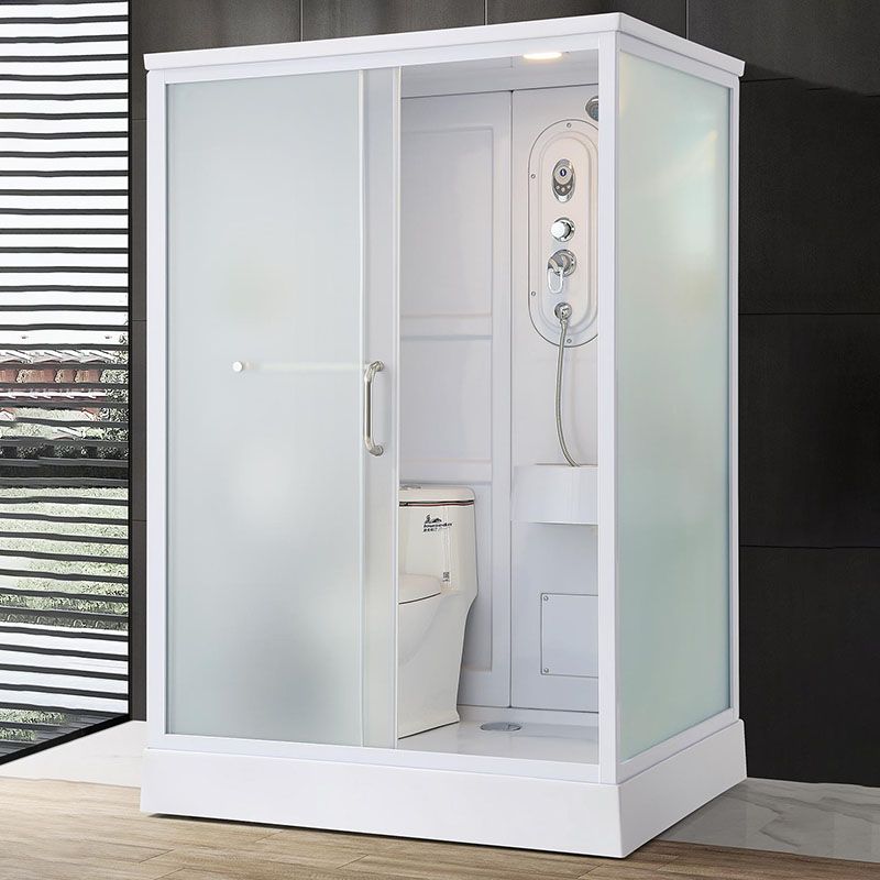 White Rectangle Shower Enclosure Tempered Glass Shower Enclosure Clearhalo 'Bathroom Remodel & Bathroom Fixtures' 'Home Improvement' 'home_improvement' 'home_improvement_shower_stalls_enclosures' 'Shower Stalls & Enclosures' 'shower_stalls_enclosures' 'Showers & Bathtubs' 1200x1200_350ae293-bffe-4a0c-b6f9-0bca508cee90