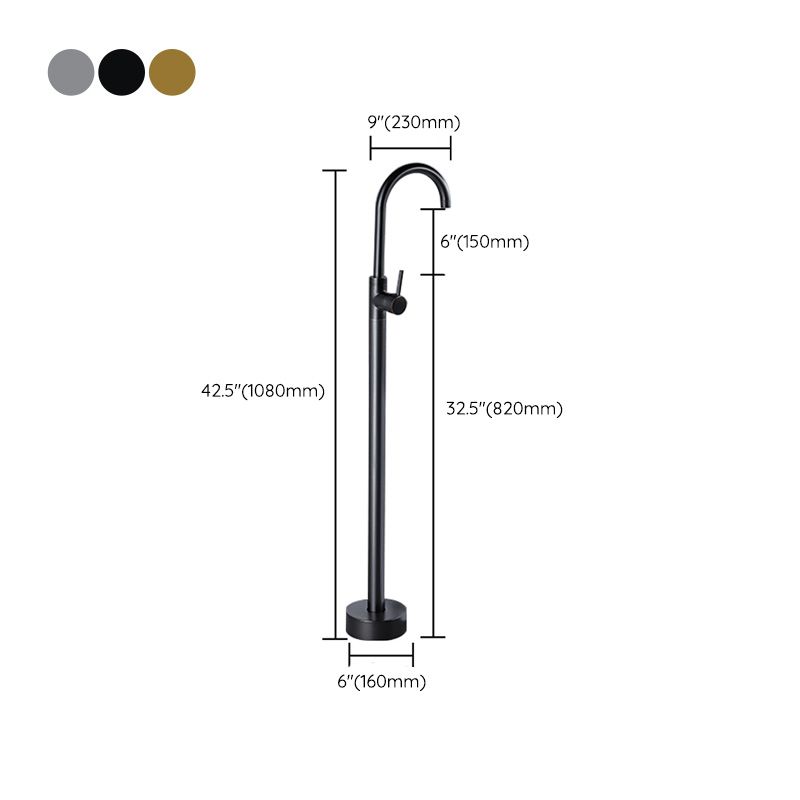 Modern Freestanding Tub Filler Trim Brass Floor Mounted Freestanding Bathtub Faucet Clearhalo 'Bathroom Remodel & Bathroom Fixtures' 'Bathtub Faucets' 'bathtub_faucets' 'Home Improvement' 'home_improvement' 'home_improvement_bathtub_faucets' 1200x1200_351372a9-c6b2-4a47-bb15-4070298ce57f