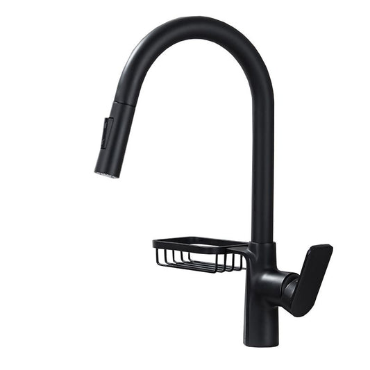Pull Down Water Filler Single Handle Kitchen Faucet with Soap Basket Clearhalo 'Home Improvement' 'home_improvement' 'home_improvement_kitchen_faucets' 'Kitchen Faucets' 'Kitchen Remodel & Kitchen Fixtures' 'Kitchen Sinks & Faucet Components' 'kitchen_faucets' 1200x1200_351a522a-da80-4773-9d09-08d8682f688e