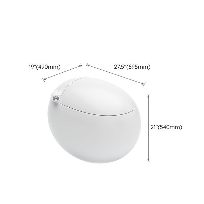 White Egg Shaped Electronic Elongated Toilet Floor Standing Bidet Clearhalo 'Bathroom Remodel & Bathroom Fixtures' 'Bidets' 'Home Improvement' 'home_improvement' 'home_improvement_bidets' 'Toilets & Bidets' 1200x1200_351e402d-c78c-4253-8177-1ada53da0b82