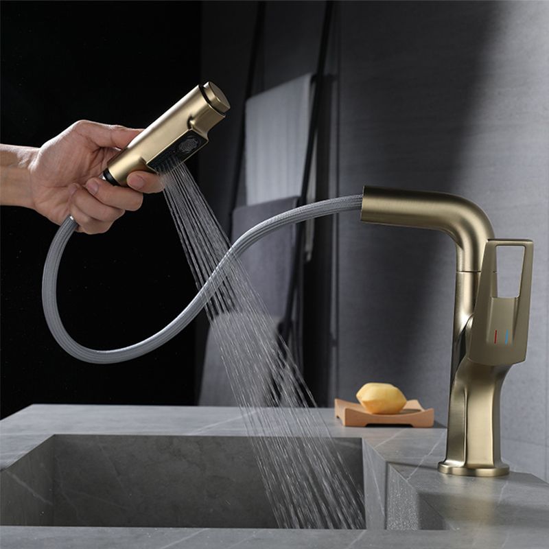 Glam Centerset Faucet One Lever Handle Faucet with Swivel Spout Clearhalo 'Bathroom Remodel & Bathroom Fixtures' 'Bathroom Sink Faucets' 'Bathroom Sinks & Faucet Components' 'bathroom_sink_faucets' 'Home Improvement' 'home_improvement' 'home_improvement_bathroom_sink_faucets' 1200x1200_3520f0d1-088f-4576-9d9e-4691f996a456