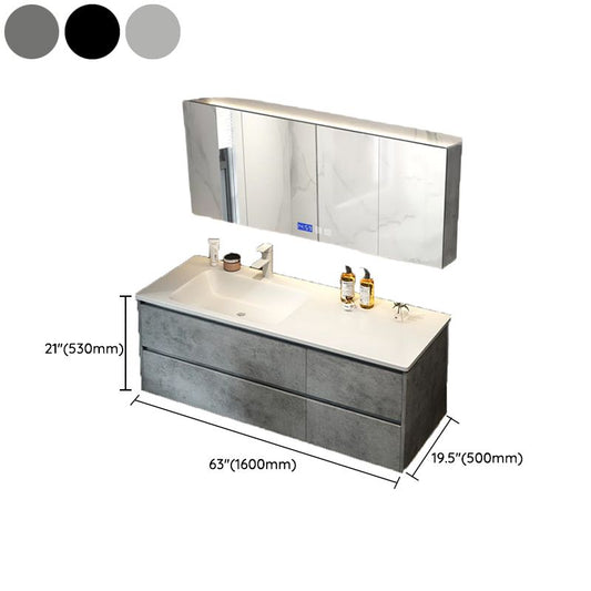 Wall Mount Sink Included Sink Vanity with Mirror Faucet for Bathroom Clearhalo 'Bathroom Remodel & Bathroom Fixtures' 'Bathroom Vanities' 'bathroom_vanities' 'Home Improvement' 'home_improvement' 'home_improvement_bathroom_vanities' 1200x1200_3532dcac-28e8-42c1-9dea-ded86388490b