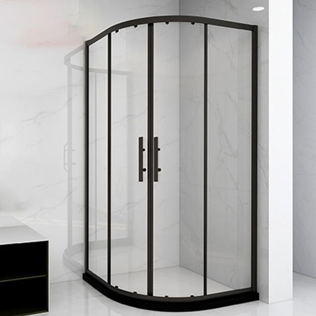 Black 304 Stainless Steel Shower Enclosure Clear Round Shower Stall Clearhalo 'Bathroom Remodel & Bathroom Fixtures' 'Home Improvement' 'home_improvement' 'home_improvement_shower_stalls_enclosures' 'Shower Stalls & Enclosures' 'shower_stalls_enclosures' 'Showers & Bathtubs' 1200x1200_35504f0b-8f76-4e05-92ce-23de6dc35ce6