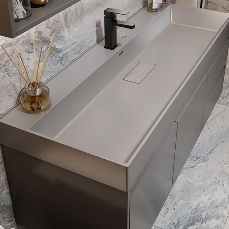 Grey Solid Wood Modern Wall Mounted Standard Bathroom Vanity Set Clearhalo 'Bathroom Remodel & Bathroom Fixtures' 'Bathroom Vanities' 'bathroom_vanities' 'Home Improvement' 'home_improvement' 'home_improvement_bathroom_vanities' 1200x1200_3585c5f8-5662-4e0b-b8ad-ec19fed146d6
