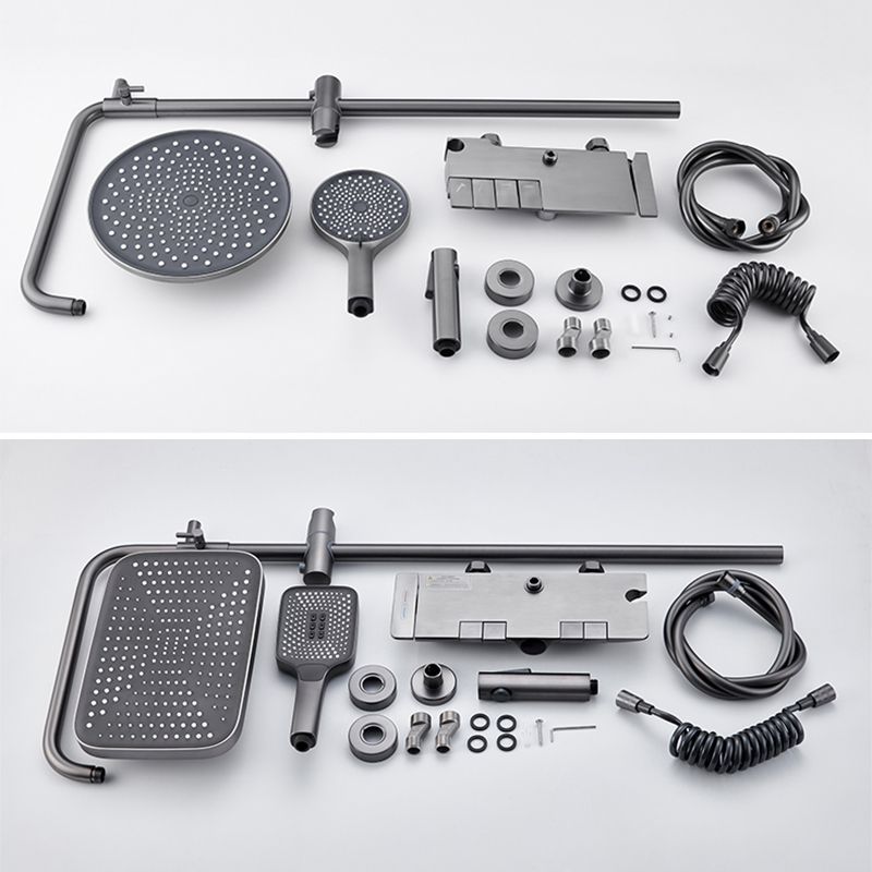 Modern Shower Set Brass Adjustable Shower Head Wall Mounted Shower Head Combo Clearhalo 'Bathroom Remodel & Bathroom Fixtures' 'Home Improvement' 'home_improvement' 'home_improvement_shower_faucets' 'Shower Faucets & Systems' 'shower_faucets' 'Showers & Bathtubs Plumbing' 'Showers & Bathtubs' 1200x1200_358f16d6-68f2-41c2-b3c2-c7d348a662ee