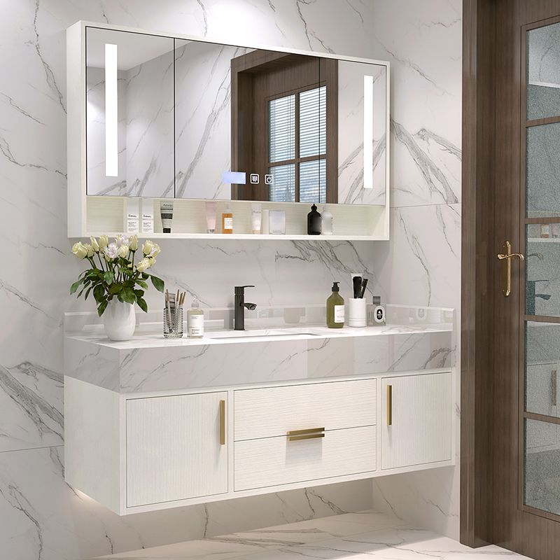 Bathroom Vanity Set Single-Sink Wall-Mounted Mirror Included Drawers Bathroom Vanity Clearhalo 'Bathroom Remodel & Bathroom Fixtures' 'Bathroom Vanities' 'bathroom_vanities' 'Home Improvement' 'home_improvement' 'home_improvement_bathroom_vanities' 1200x1200_3598f44c-9da1-44b8-b33f-547982b7ec11
