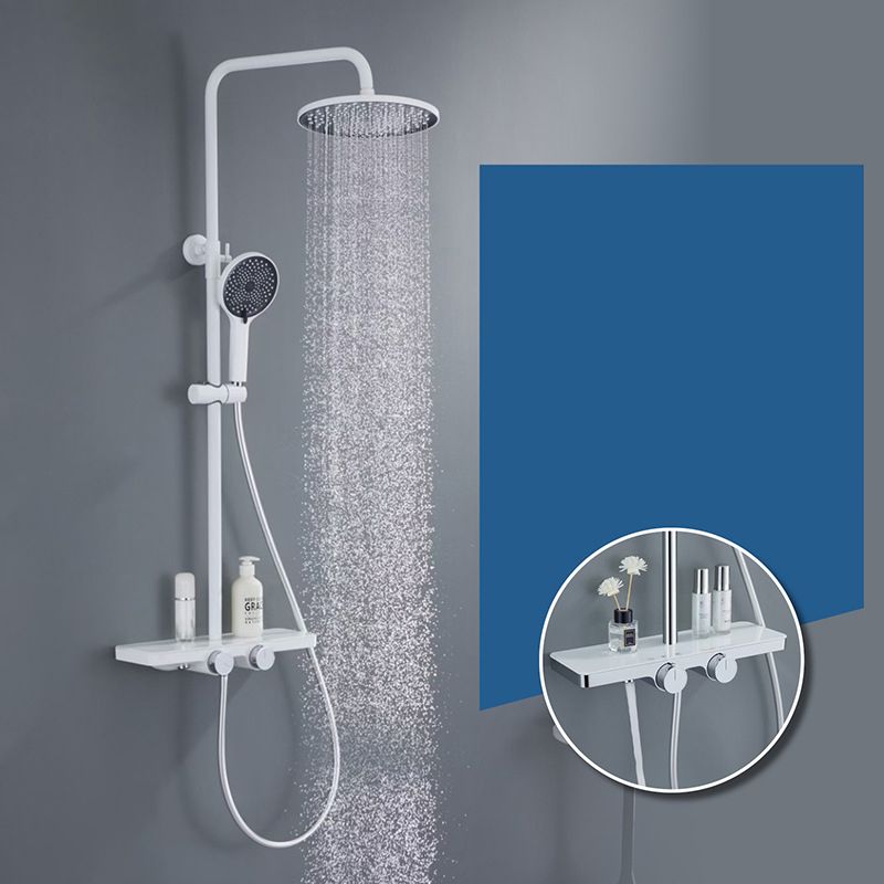 Knob Handle Shower Set Shower Hose Wall Mounted Copper Shower Set with Handshower Clearhalo 'Bathroom Remodel & Bathroom Fixtures' 'Home Improvement' 'home_improvement' 'home_improvement_shower_faucets' 'Shower Faucets & Systems' 'shower_faucets' 'Showers & Bathtubs Plumbing' 'Showers & Bathtubs' 1200x1200_359c34c6-71a8-45f5-a44f-e5ec4813702d