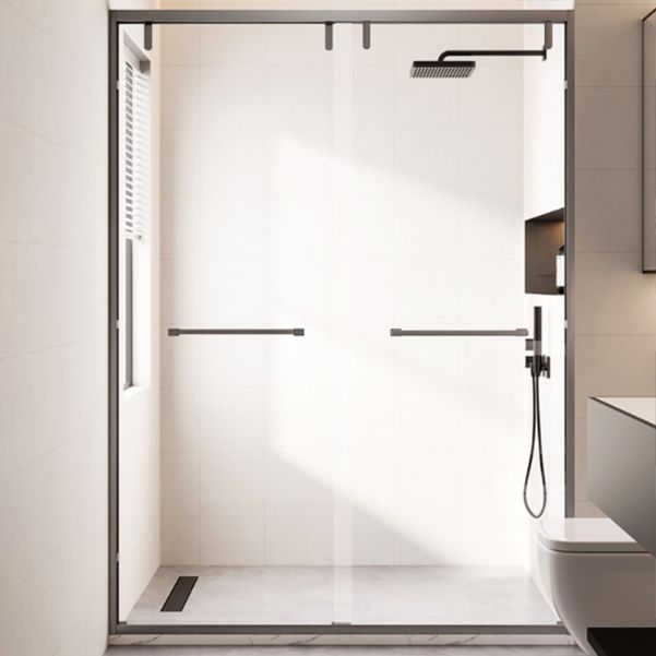 Simple In-line Shower Door Glass and Metal Bathroom Shower Bath Door Clearhalo 'Bathroom Remodel & Bathroom Fixtures' 'Home Improvement' 'home_improvement' 'home_improvement_shower_tub_doors' 'Shower and Tub Doors' 'shower_tub_doors' 'Showers & Bathtubs' 1200x1200_35a8ff28-f174-4b7d-8c2d-1918cbc27f6c