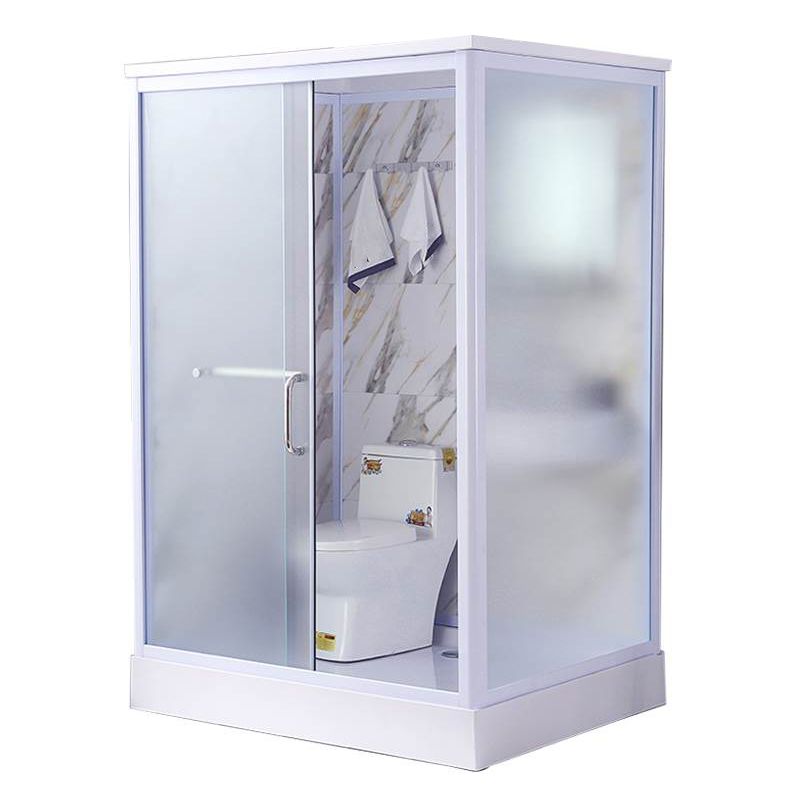 Framed Single Sliding Shower Kit Rectangle Frosted Shower Kit Clearhalo 'Bathroom Remodel & Bathroom Fixtures' 'Home Improvement' 'home_improvement' 'home_improvement_shower_stalls_enclosures' 'Shower Stalls & Enclosures' 'shower_stalls_enclosures' 'Showers & Bathtubs' 1200x1200_35c006ee-62c1-44bc-8a17-2b9c3d98d226